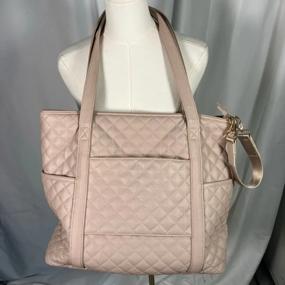 DD Bird The Taupe Leather Nash With Changing Pad Diaper Bag Luxury Shoulder